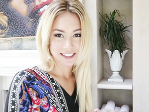 Mila Blaze Blows A Guy With Her Soft Lips And Sexy Tongue